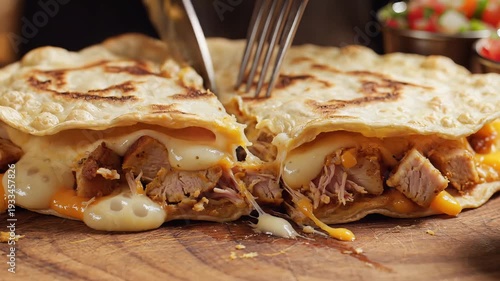 Wallpaper Mural Close up of food being cut showing textures and ingredients Torontodigital.ca