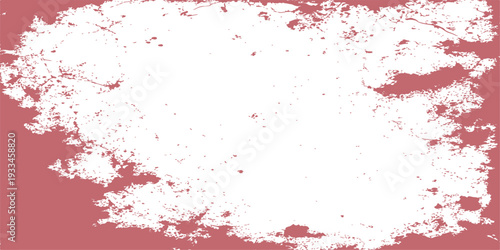 Distressed vintage parchment paper textures and white grunge frame on red background for antique graphic design projects