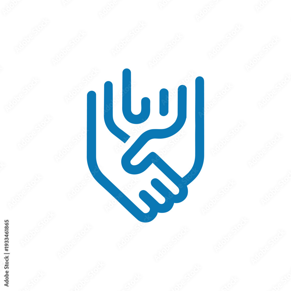 Fototapeta premium Partnership handshake and agreement icon