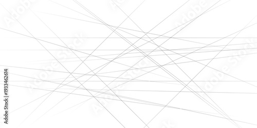 Minimalist abstract background with thin black intersecting lines on white, geometric network vector pattern