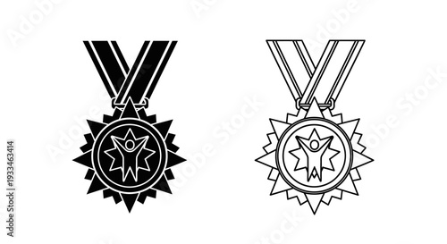 Medal badge award icon Vector