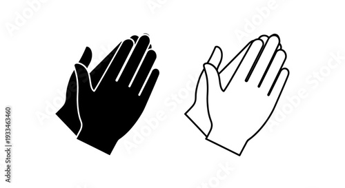 Two hands, black and white Vector