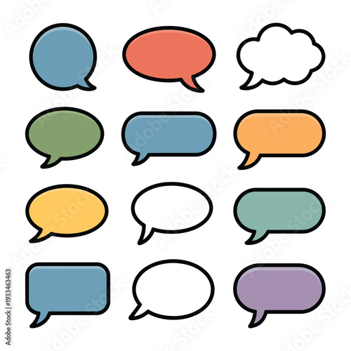 Chat Bubbles Array: An array of vibrant and versatile chat bubbles, ready to convey thoughts, ideas, and dialogues in various forms, offering endless possibilities for communication.