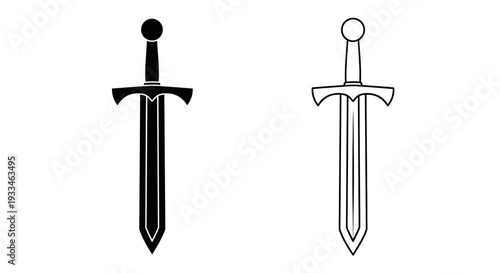 Two sword design styles Vector