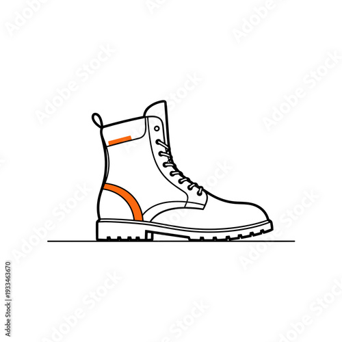 Boot single side view isolated vector