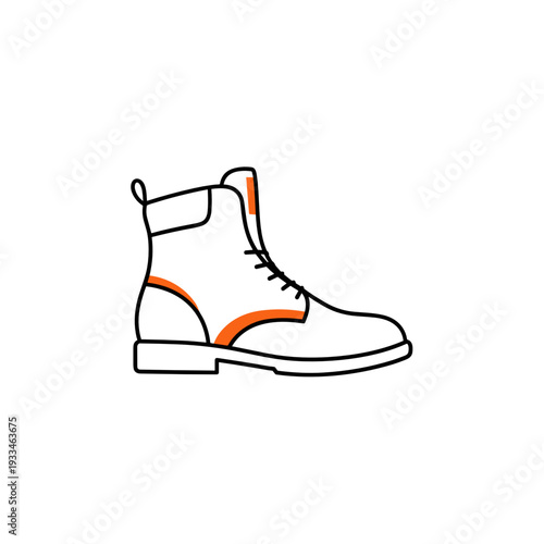 Boot single side view orange accent Boot single side view