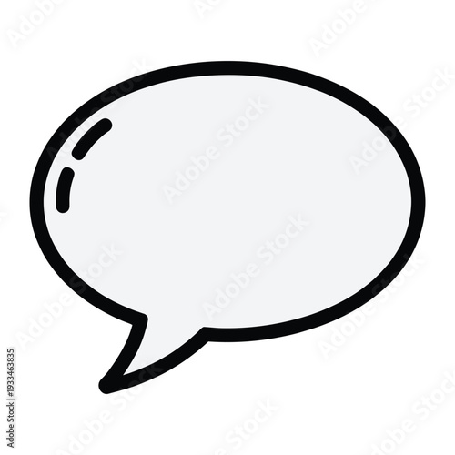 Communication bubble: A simple, sleek speech bubble illustration, inviting thoughts and conversations. Perfect for conveying ideas and dialogues in a clean, modern style.