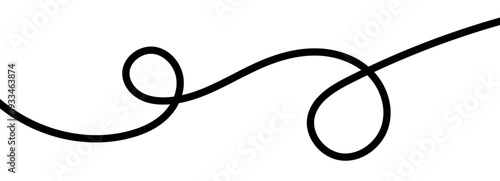 Line cable drawing for squiggle curve long and abstract tangle thin. Wavy curvy thread for black pattern vector and squiggly spring wire. Line doodle rope for squiggle divider element and curve.
