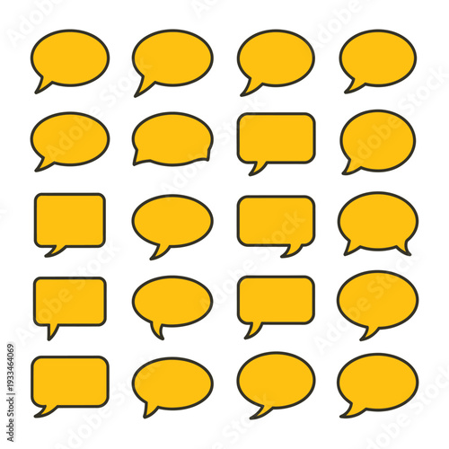 Communication Bubbles: A variety of speech bubbles showcase the diverse forms of communication. They are perfect for conveying thoughts, ideas, and messages.