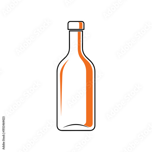 Tall Glass Bottle Empty Container Vector