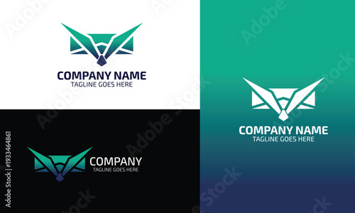 Company logo layout with gradient colors, unique suitable symbol technology for digital brands