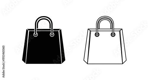 Black and white handbag Vector