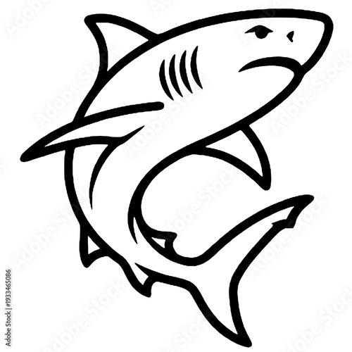 Outline shark silhouette
