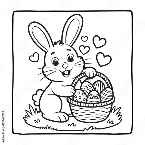 cute easter, BOLD and EASY COZY EASTER COLORING BOOK, bold and easy, victor art, line art, Coloring Pages, bold & easy cozy winter coloring book pages, cute line art