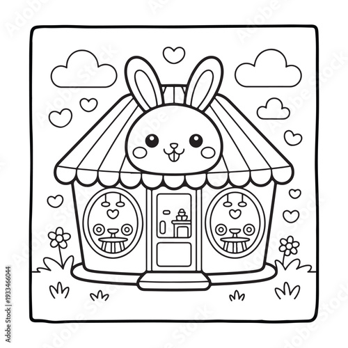 cute easter, BOLD and EASY COZY EASTER COLORING BOOK, bold and easy, victor art, line art, Coloring Pages, bold & easy cozy winter coloring book pages, cute line art