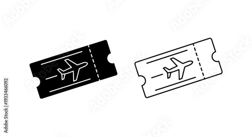 Airplane ticket mockup Vector