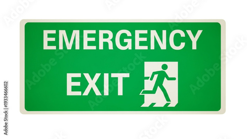  Emergency exit sign vector icon illustration, safety evacuation symbol for building signage and fire escape routes