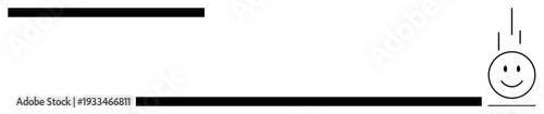 Minimalism concept. Minimalism elements include a happy face with vertical lines suggesting motion and horizontal bars for balance. Minimalism s simplicity and clean design. Suitable for design