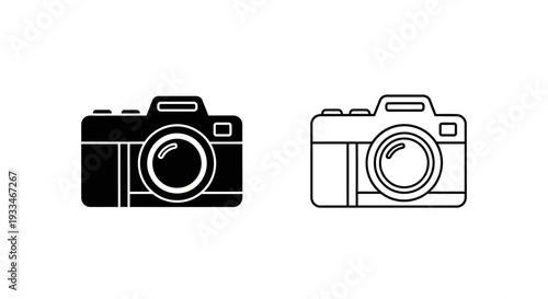 Two cameras icon set Vector