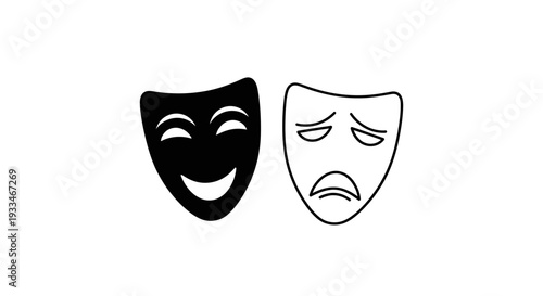 Comedy and tragedy masks Vector