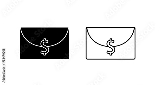 Black and white envelopes Vector