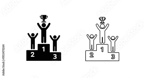 Podium with medals and flowers Vector