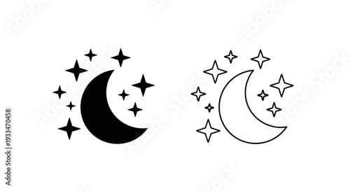 Moon star night sky Vector