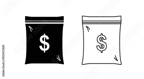 Two bags with dollar signs Vector