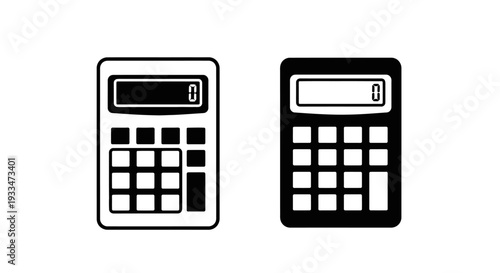 Two black and white calculators Vector