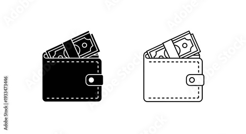 Wallet with money illustration Vector