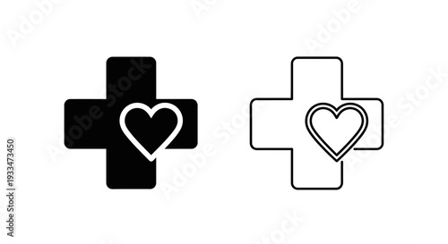 Heart medical symbol design Vector
