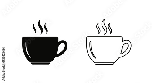 Two coffee cups icon Vector