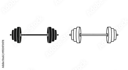 Barbell and dumbbell Vector