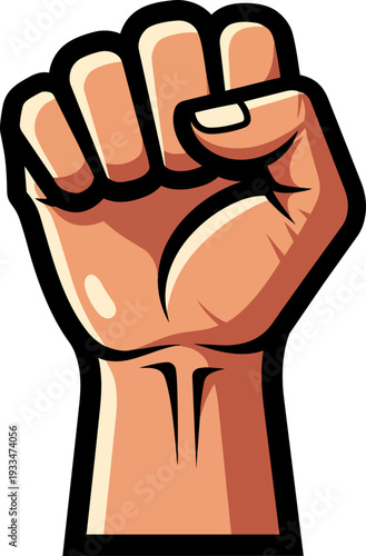 Raised Fist Symbol Power Protest Solidarity Vector Transparent Background