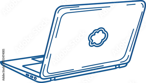 Laptop with Speech Bubble Icon Vector No Background Transparent