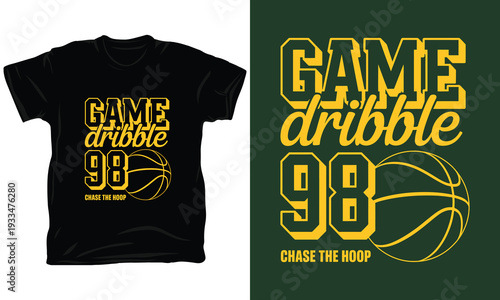 Game dribble 98 chase hoop vector illustration for t-shirt design and apparel