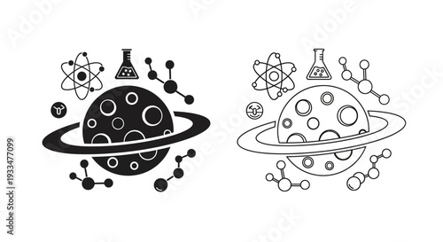 Science planets elements Vector