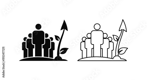 Business growth team success Vector