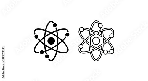 Atom symbols science icons Vector