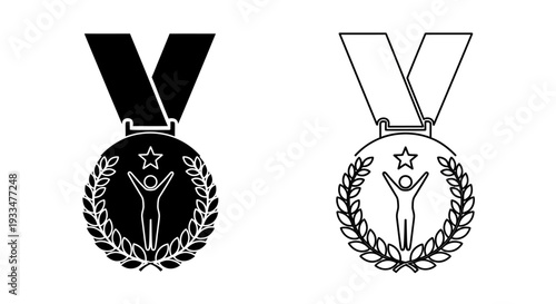 Medal of achievement icons Vector