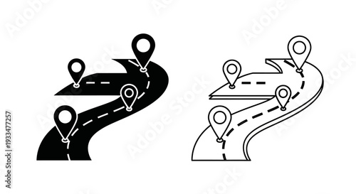 Route map directions navigation Vector