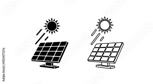 Solar panels energy sun Vector