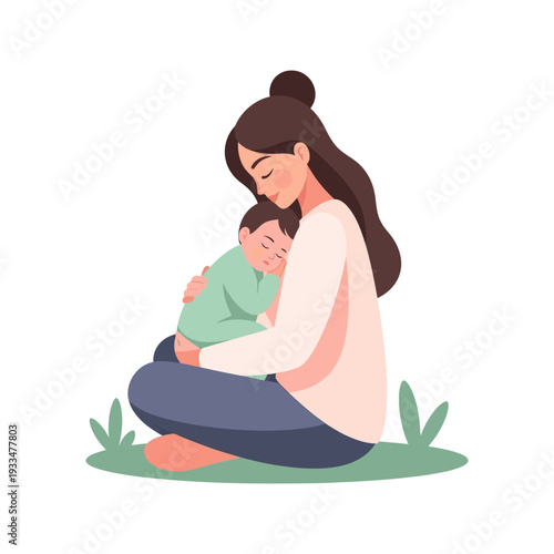 Woman Holding Baby Close to Chest.