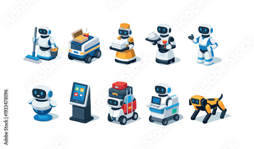 Robotics and technology 3d icon set. robots, ai, and automation icons collection