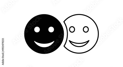 Smiling faces contrast Vector