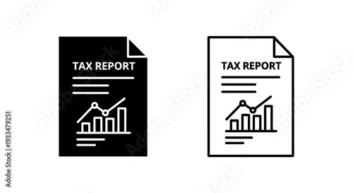 Tax report documents icons Vector