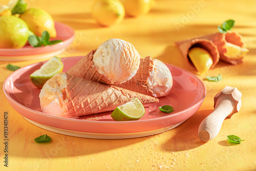 Tasty and homemade lemon ic...