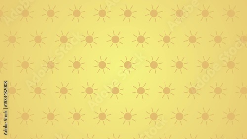 Clean and modern motion graphic featuring a seamless pattern loop of sun in a minimalist yellow gradient