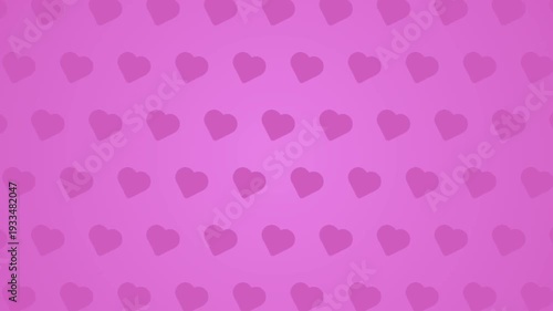 Clean and modern motion graphic featuring a seamless pattern loop of heart symbol in a minimalist pink gradient background