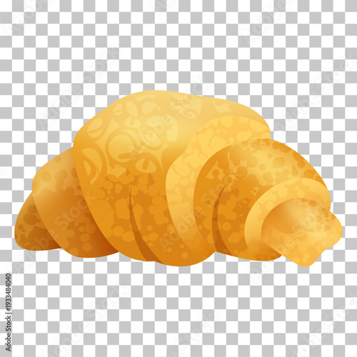 Golden-brown croissant with a subtle pattern and flaky texture.